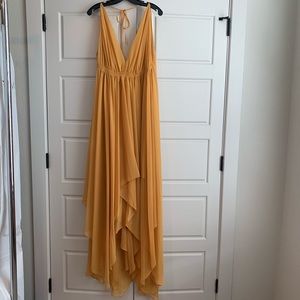 bcbg draped chiffon maxi dress